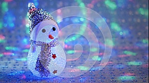 Funny Snowman on shiny background