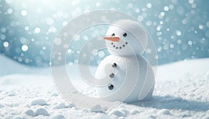 funny snowman on winter background