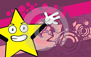 Funny star expression catroon background