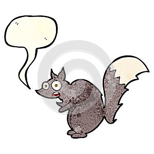 funny startled squirrel cartoon with speech bubble