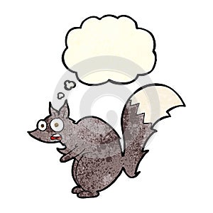 funny startled squirrel cartoon with thought bubble