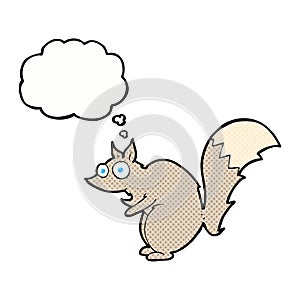 funny startled squirrel cartoon with thought bubble