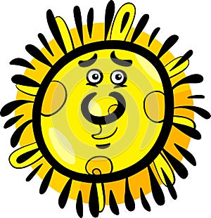 Funny sun cartoon illustration