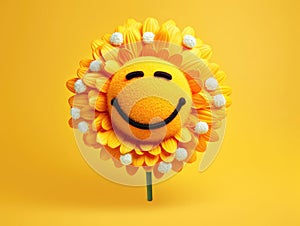 Funny sunflower emoticon