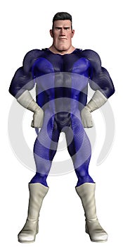 Mega power super hero cartoon in a white background photo