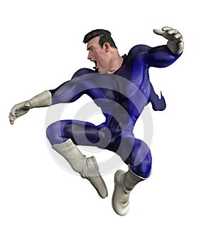 Mega power super hero cartoon in a white background photo