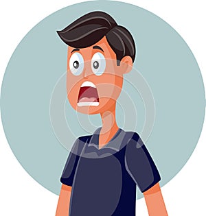 Funny Surprised Man Making a Shocked Expression Vector Character