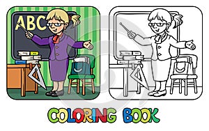 Funny teacher. Coloring book. Profession series.