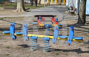 Funny teeter at the playground