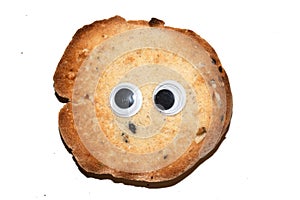 Funny Toast Bread Roll With Googly Wobble Eyes