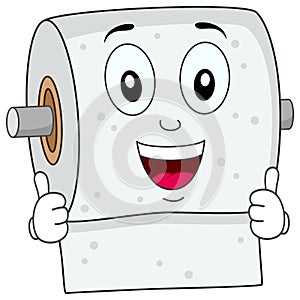 Funny Toilet Paper Smiling Character