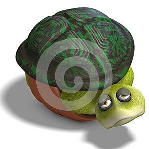 Funny toon turtle enjoys life