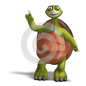 Funny toon turtle enjoys life