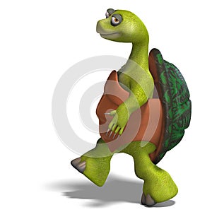 Funny toon turtle enjoys life