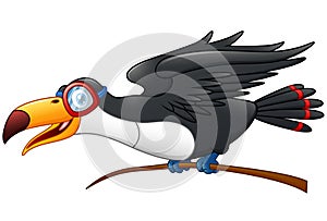 Funny toucan cartoon character