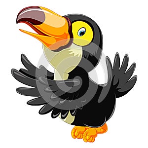 Funny toucan cartoon singing