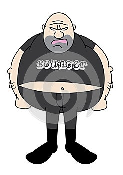 Funny tough burly bouncer