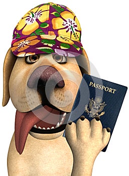 Funny Tourist Travel Passport Dog