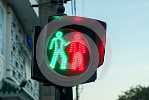 Funny traffic light in Hue, Vietnam