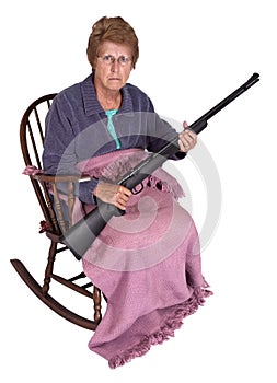 Funny Trailer Park Trash Granny with Gun Humor