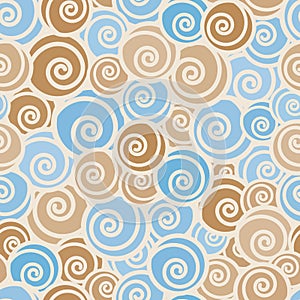 Funny trendy curls seamless pattern.