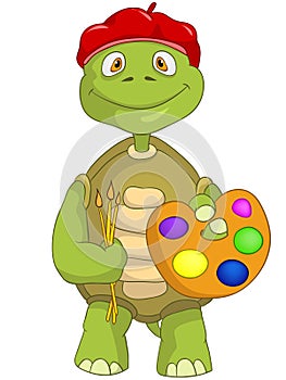 Funny Turtle. Artist.