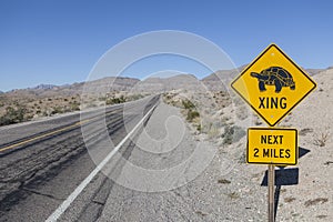 Funny turtle road sign