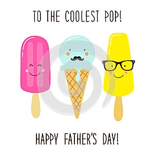 Funny unusual hand drawn Father`s Day greeting card