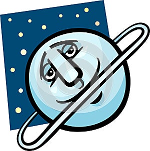 Funny uranus planet cartoon illustration