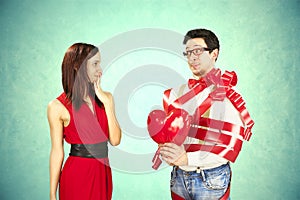 Funny Valentine's Day, series of different approaching acts