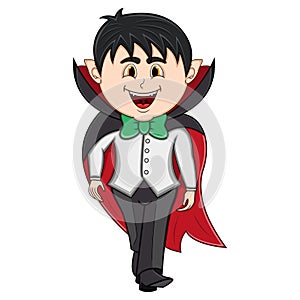 Funny Vampire Cartoon with costume