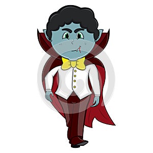 Funny Vampire Cartoon with costume