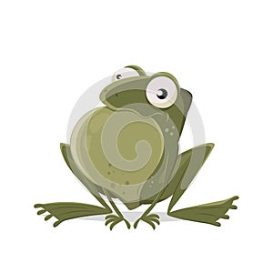 Funny vector illustration of a cartoon frog with vocal sac