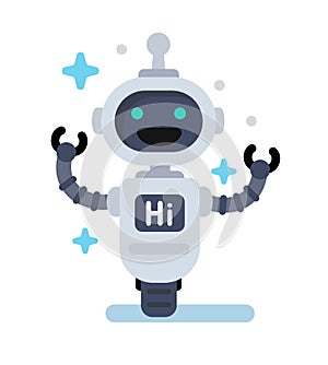 Funny vector robot in flat