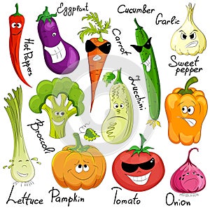 Funny vegetable cartoon isolated