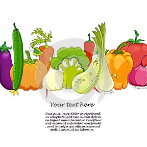 Funny vegetable and spice cartoon on white