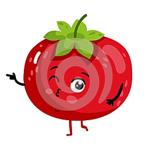 Funny vegetable tomato cartoon character