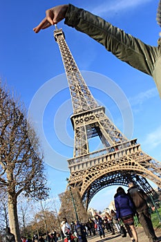 A funny view of the Eiffel tower