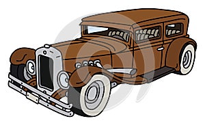 The funny vintage brown sedan