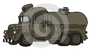 The funny vintage military tank truck