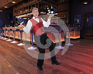 Funny Waiter, Bartender, Alcohol, Lounge