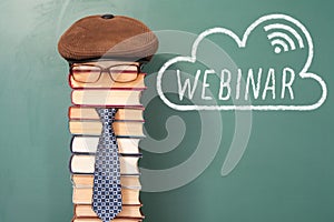 Funny webinar education concept