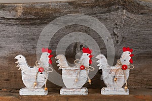 Funny Welcome White Chicken Rooster Country Cottage Kitchen Wood