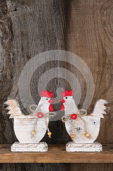 Funny Welcome White Chicken Rooster Country Cottage Kitchen Wood