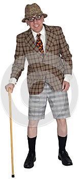 Funny Well Dressed Elderly Senior Man, Isolated photo