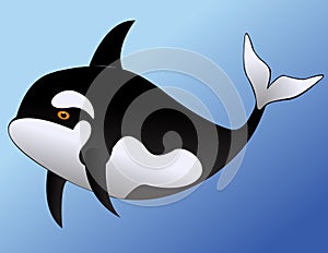 Funny whale cartoon