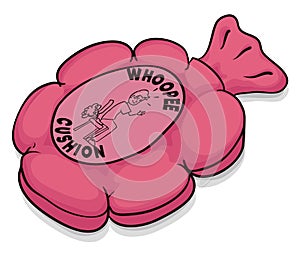 Funny Whoopee Cushion in Cartoon Style Isolated, Vector Illustration photo