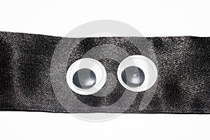 Funny Wiggle Google Eyes on Fabric Silly Background