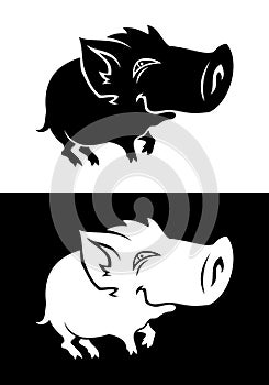 Funny Wild Boar Baby silhouette