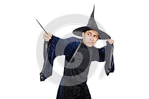 Funny wise wizard isolated